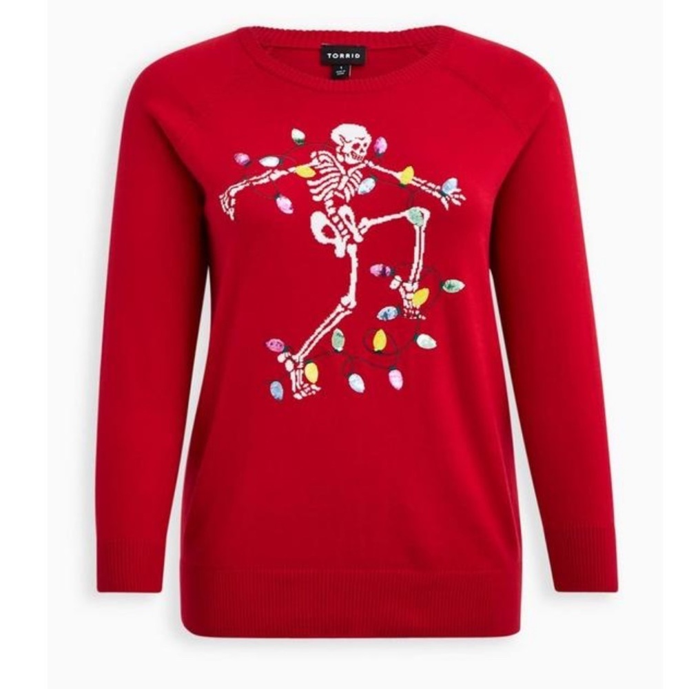 Torrid Dancing Skeleton Pullover Crew Sweater Size 1